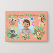 Tropical Baby Animals Button Kindergeburtstag Gefa (Vorderseite)