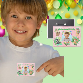 Tropical Baby Animals Button Kindergeburtstag Gefa