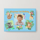 Tropical Baby Animals Button Kindergeburtstag Gefa (Vorderseite)
