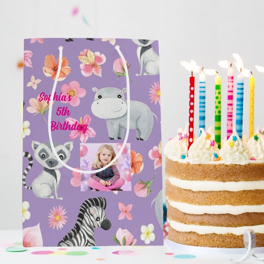 Tropical Baby Animals Geschenktasche für Kinder zu Mittlere Geschenktüte