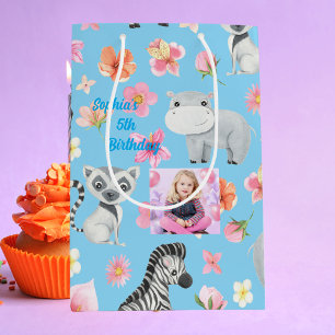 Tropical Baby Animals Geschenktasche für Kinder zu Mittlere Geschenktüte