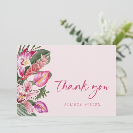 Tropical Baby Dusche Dankeskarte (Stehend Vorderseite)