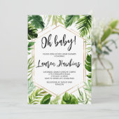 Tropical Baby Dusche Einladung (Stehend Vorderseite)