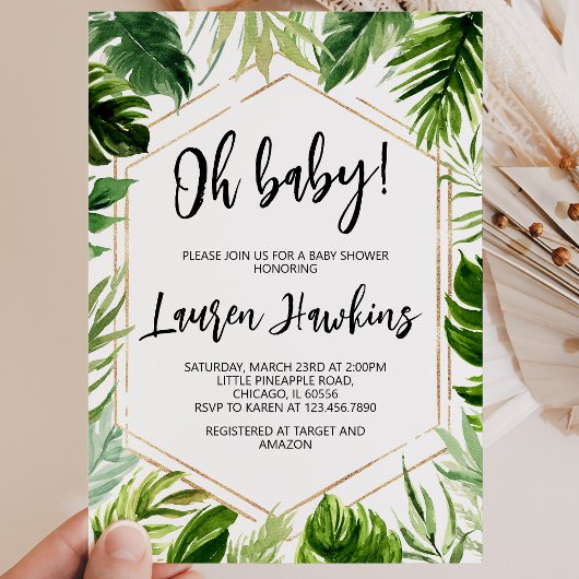 Tropical Baby Dusche Einladung