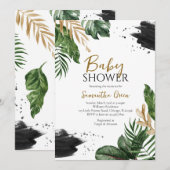Tropical Baby Dusche Einladung (Vorne/Hinten)
