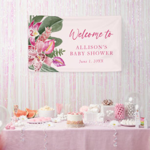 Tropical Baby Dusche Empfang Banner