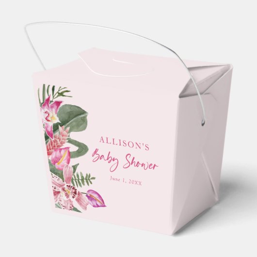 Tropical Baby Dusche Geschenkschachtel (Rückseite)