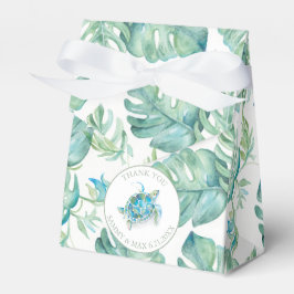 Tropical Baby Dusche Sea Turtle Monstera Leaf Geschenkschachtel