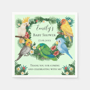 Tropical baby Parrots exotische Grünpflanzen Babyd Serviette