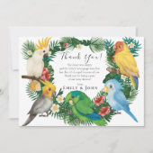 Tropical baby Parrots Wild Baby Dusche Foto Danke (Vorderseite)