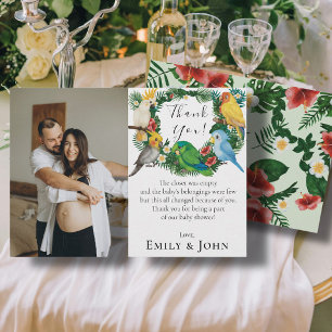 Tropical baby Parrots Wild Baby Dusche Foto Dankeskarte