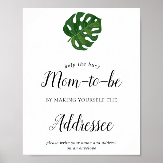 Tropical Baby Shower Address Envelope-Zeichen Poster (Vorne)