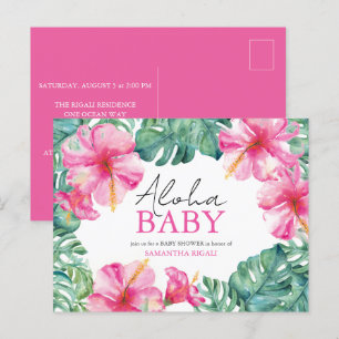 Tropical Baby Shower Einladungen Aloha Postcard