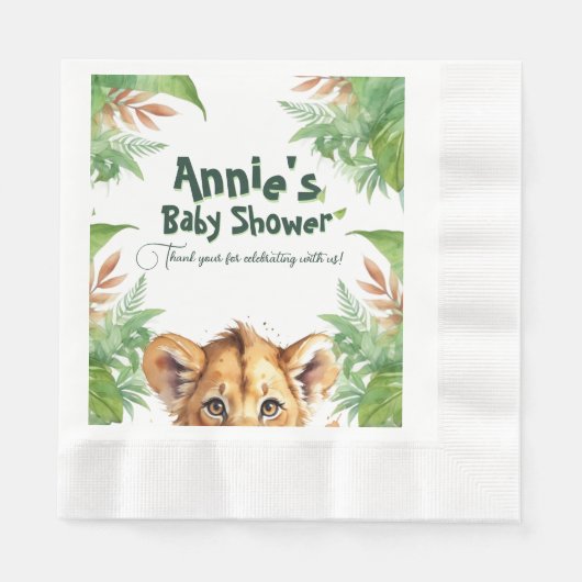 Tropical Baby Shower: Wild Safari Thema Serviette (Vorderseite)