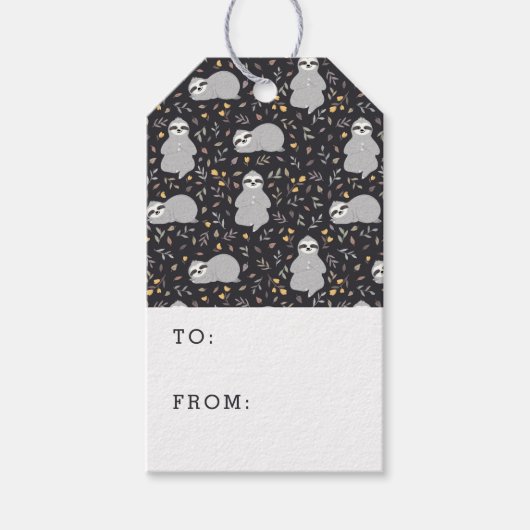 Tropical Baby Sloth Pattern Geschenkanhänger (Vorderseite)