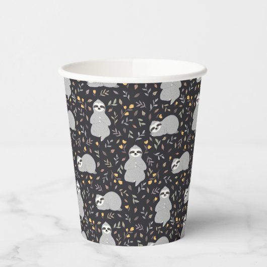 Tropical Baby Sloth Pattern Pappbecher (Links)