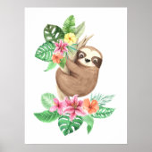 Tropical Baby Sloth Poster (Vorne)