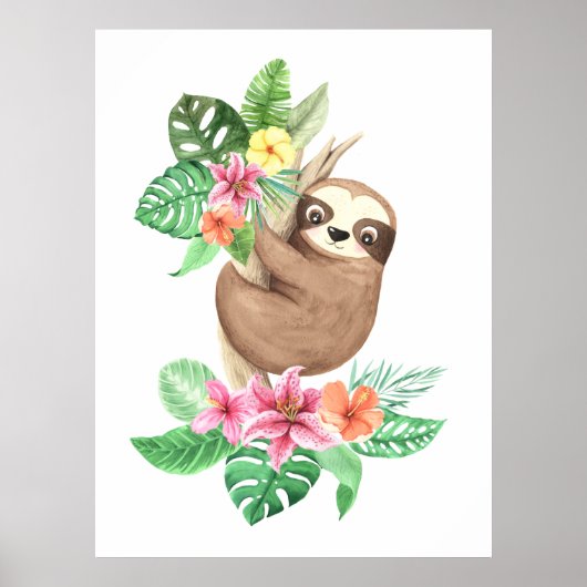 Tropical Baby Sloth Poster (Vorne)