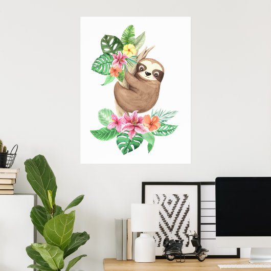 Tropical Baby Sloth Poster (Heimbüro)