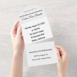 Tropical Bachelorette All In One Invitation Einladung