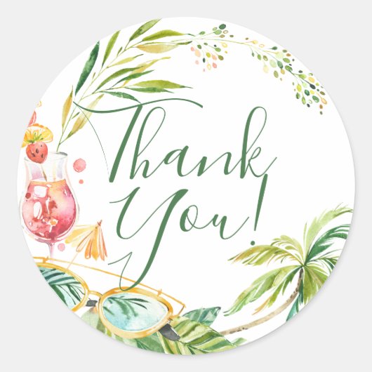 Tropical Bachelorette Beach Party Weekend Runder Aufkleber (Vorderseite)