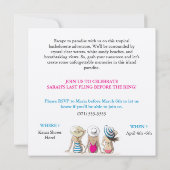 Tropical Bachelorette Einladung (Rückseite)