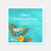 Tropical Bachelorette Party Blue Waves Serviette (Vorderseite)