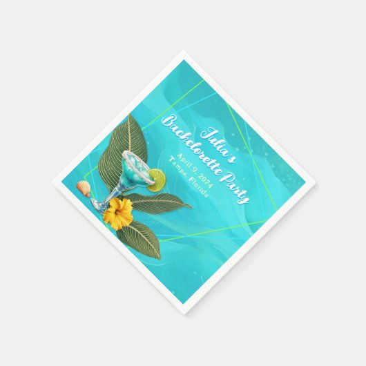 Tropical Bachelorette Party Blue Waves Serviette (Ecke)
