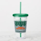 Tropical Bachelorette Party Green Monstera Leaves Acryltrinkbecher (Vorderseite)