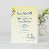 Tropical Bachelorette Weekend Einladung (Stehend Vorderseite)