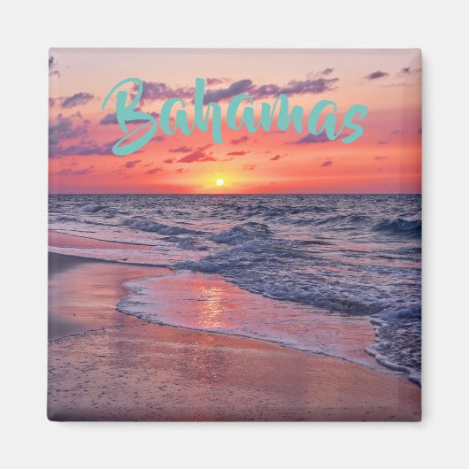 Tropical Bahamas Sunset Paradise Beach Magnet (Vorne)