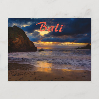 Tropical Bali Golden Sunset Sea Escape Postkarte