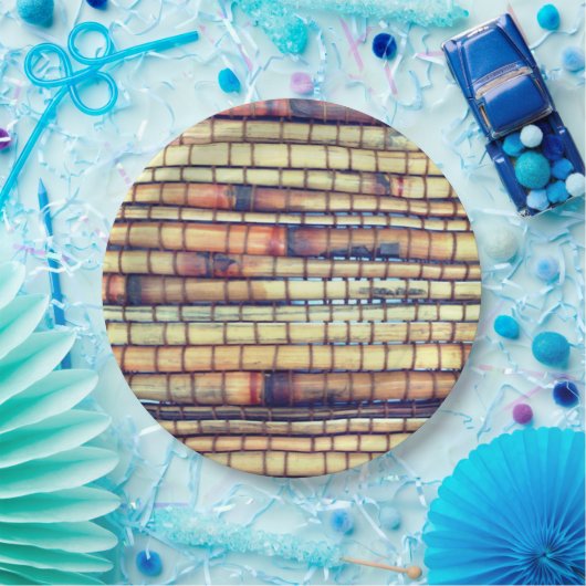 Tropical Bamboo Dinner Party Paper Plate Pappteller (Party)