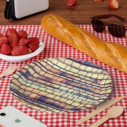 Tropical Bamboo Dinner Party Paper Plate Pappteller (Picknick)