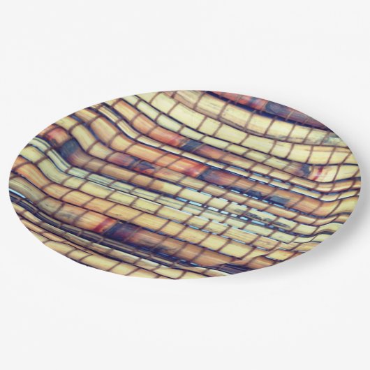 Tropical Bamboo Dinner Party Paper Plate Pappteller (Schrägansicht)