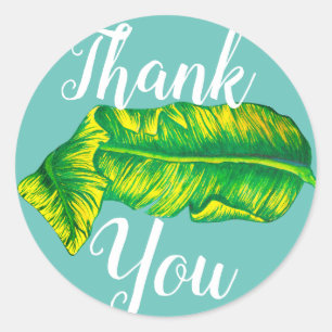 Tropical Banana Leaf Vielen Dank Runder Aufkleber