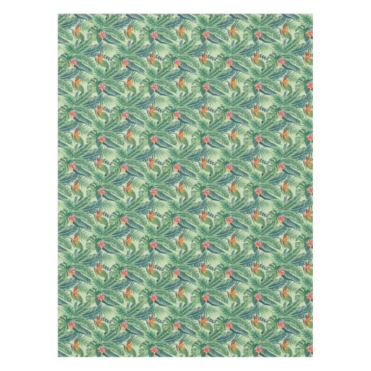 Tropical Banana Monstera Palm Blätter & Blume Tischdecke (Vorderseite)