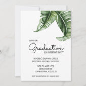 Tropical Banana Palm Leaf Graduation Party Einladung (Vorderseite)