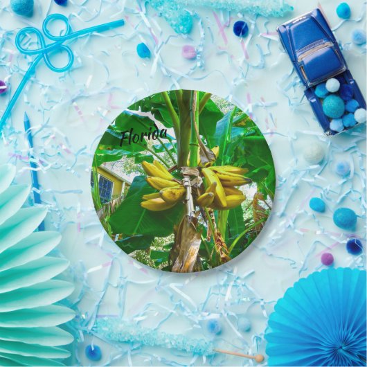 Tropical Banana Palm Tree St Augustine Florida Pappteller (Party)