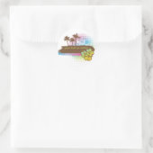 Tropical banner runder aufkleber (Tasche)