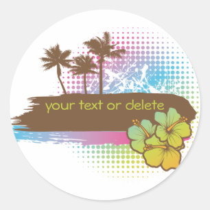 Tropical banner runder aufkleber