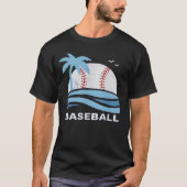 Tropical Baseball Palm Tree Summer Vacation T-Shirt (Vorderseite)