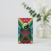 Tropical Batik New Age Yin Yang Business Cards Visitenkarte (Stehend Vorderseite)