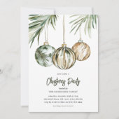 Tropical Baubles Christmas Party Einladung (Vorderseite)