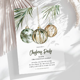 Tropical Baubles Christmas Party Einladung