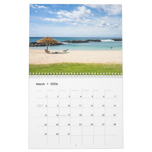 Tropical Beach 2025 Kalender (Mär 2026)