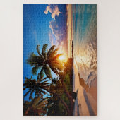 Tropical Beach Abend Puzzle (Vertikal)