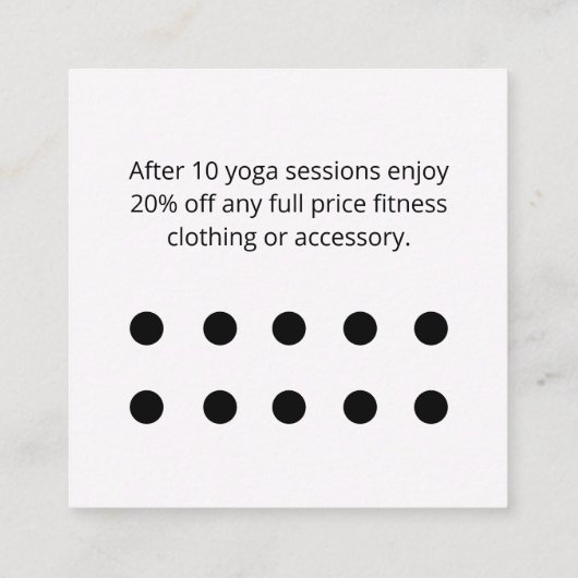 Tropical Beach Abstrakt Yoga Business-Kunde Treuekarte (Rückseite)