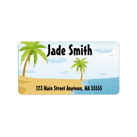 Tropical Beach Address Labels Adressaufkleber (Vorne)