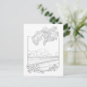 Tropical Beach Aduloring Coloring Postkarte (Stehend Vorderseite)